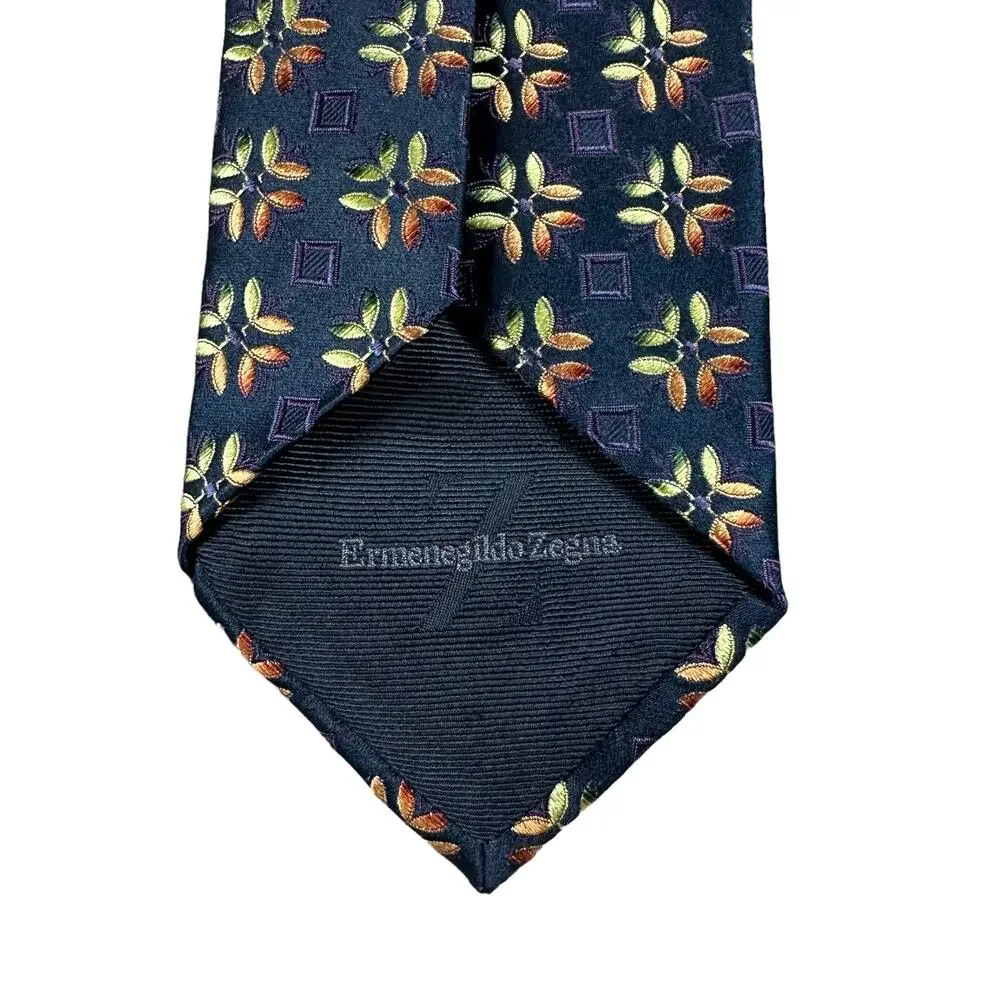 ERMENEGILDO ZEGNA Colorful Geometric Silk‎ Tie Men's Career Preppy